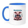 thumbnail image 1 of 3drose, Pig Yoga. Namaste. Hamaste. National Pig Day Humor, 11oz Two-tone Blue Mug, 1 of 6