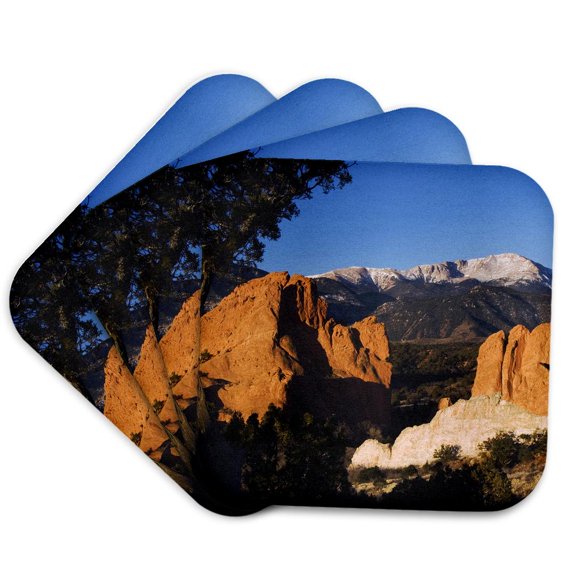 3drose, Pikes Peak Rock Form, Garden of the Gods, Co, Usa - Na02 Rnu0065 - Rolf Nussbaumer, Set of 4 Coasters - Soft