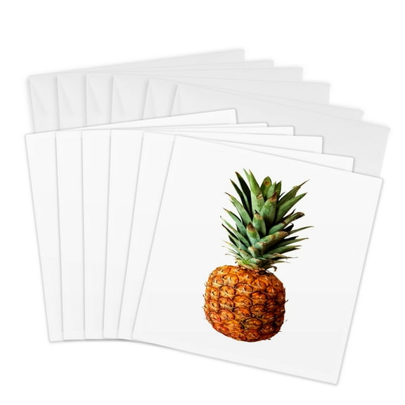 3drose, Pineapple Vector, 6 Greeting Cards with Envelopes