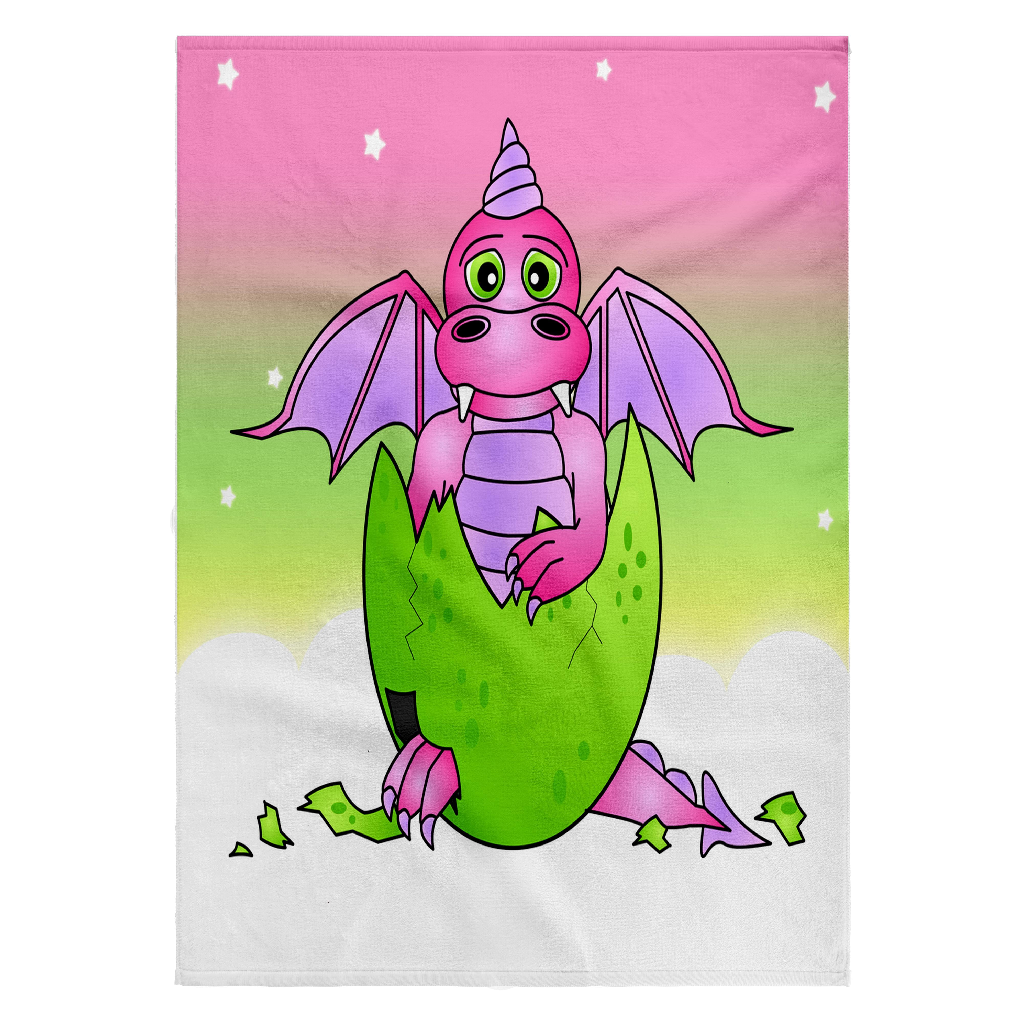 3dRose, Pink Baby Dragon in Green Cracked Egg, 22x30 Bath Hand Pool Towel