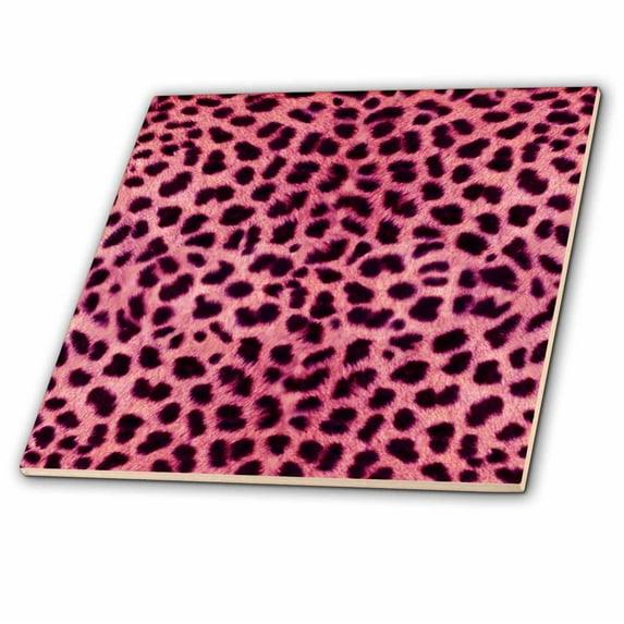 3dRose, Pink Cheetah Animal Print, 6 Inch Glass Tile