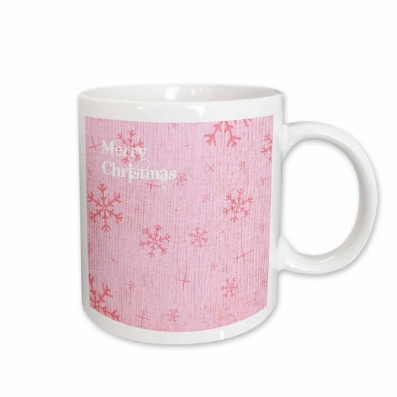 3drose, Pink Christmas Snowflakes, 11oz Mug