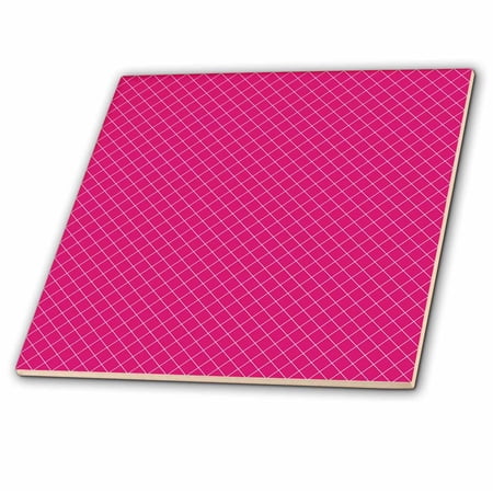 3dRose, Pink - Hot Pink Fishnet, 12 Inch Ceramic Tile