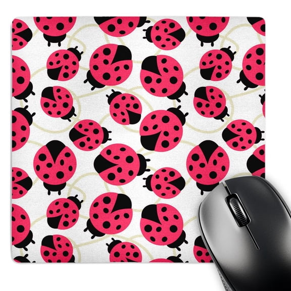 3dRose, Pink Ladybugs - Whimsical Art - Spring, MousePad