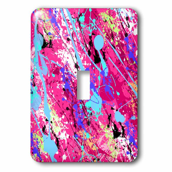 3dRose, Pink Paint Splatter Design, single toggle switch