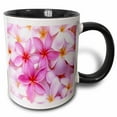 thumbnail image 1 of 3drose, Pink Plumeria, 11oz Two-tone Black Mug, 1 of 6