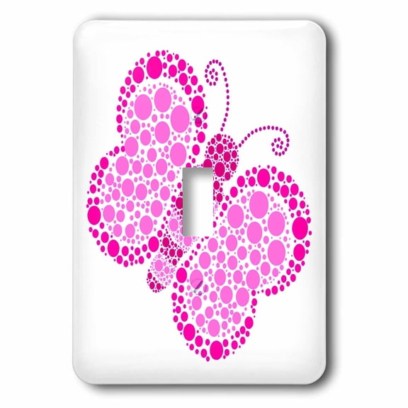 3dRose, Pink Pointillism Butterfly, single toggle switch