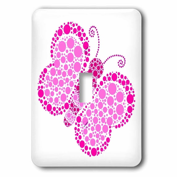 3dRose, Pink Pointillism Butterfly, single toggle switch