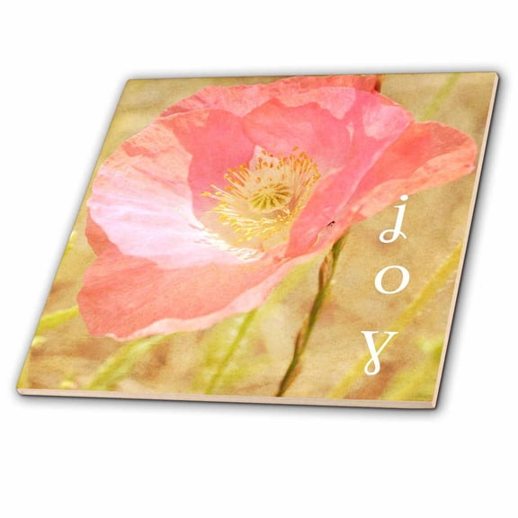 3dRose, Pink Poppy Joy- Inspirational Photography- Flowers, 6 Inch Ceramic Tile