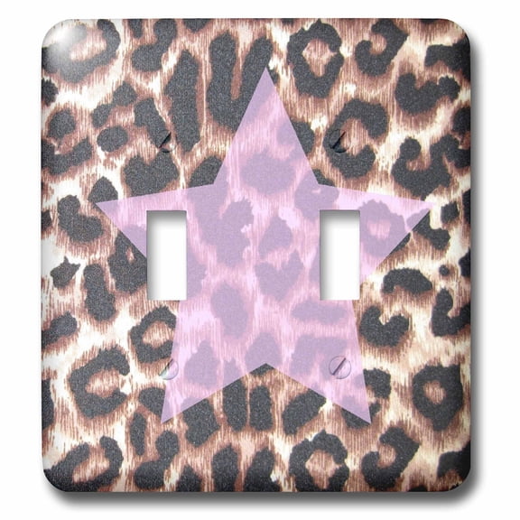 3dRose, Pink Star Leopard Print Animal Prints, double toggle switch