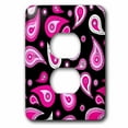 thumbnail image 1 of 3dRose, Pink and Black Paisley Print, 2 plug outlet cover, 1 of 1
