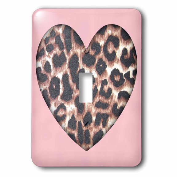 3dRose, Pink and Brown Leopard Print Animal Prints Fashion, single toggle switch