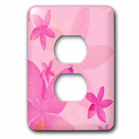 3dRose, Pink and Peach Flowers, 2 plug outlet cover
