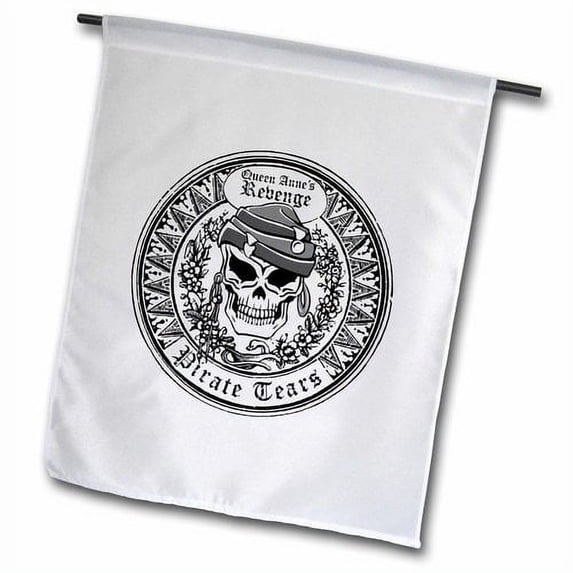 3dRose, Pirate Tears- Queen Annes Revenge Pirate Skull Design, 12 x 18 inch Garden Flag