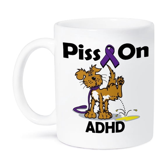 3dRose, Piss On Adhd Awareness Ribbon Cause Design, 15oz Mug