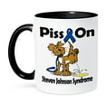 thumbnail image 1 of 3dRose, Piss On Steven Johnson Syndrome Awareness Ribbon Cause Design, 15oz Two-Tone Black Mug, 1 of 3
