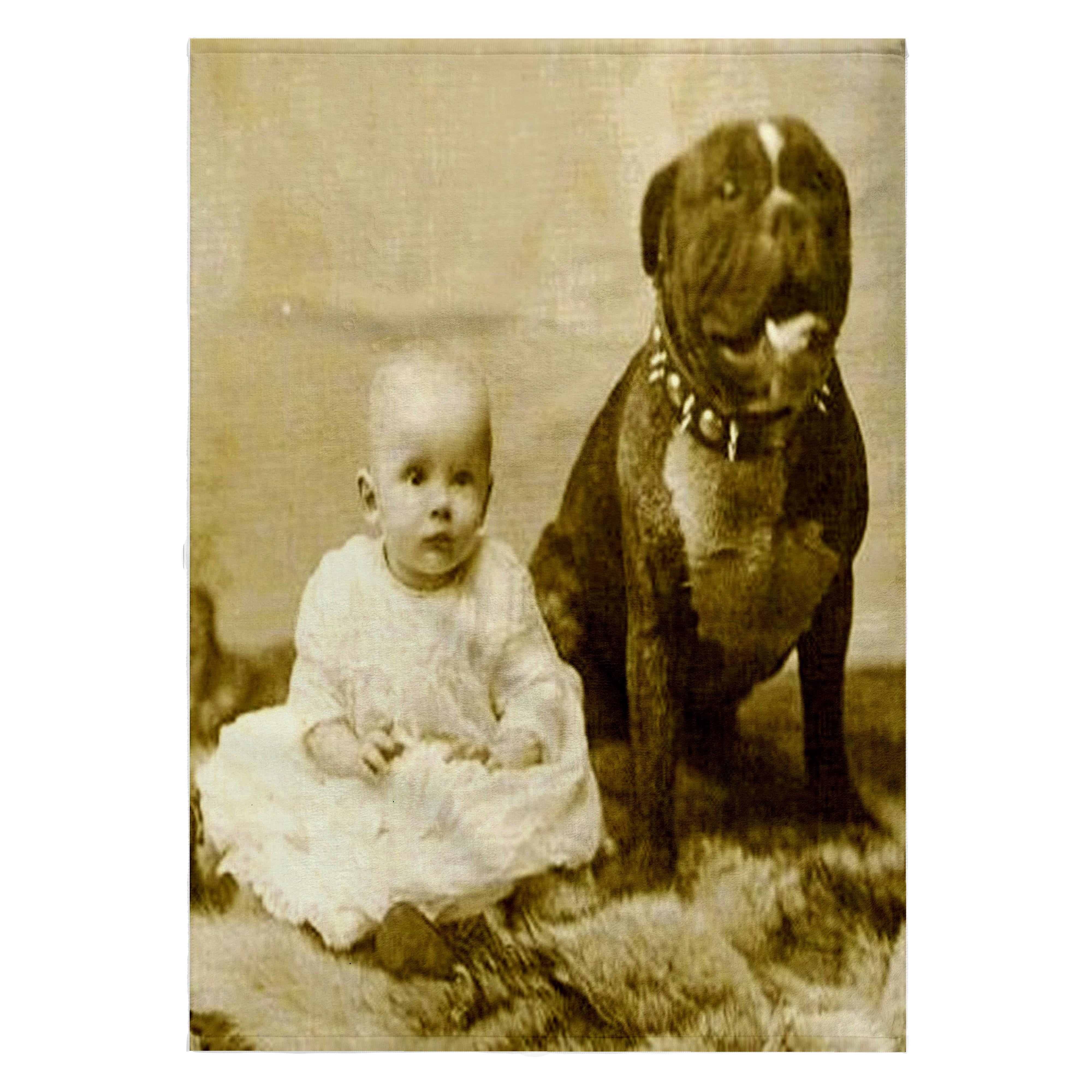 3dRose, Pit Bull with Baby 1892, 22x30 Bath Hand Pool Towel