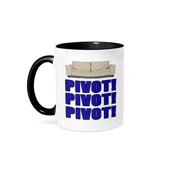 3dRose, Pivot Pivot Pivot Blue, 11oz Two-Tone Black Mug