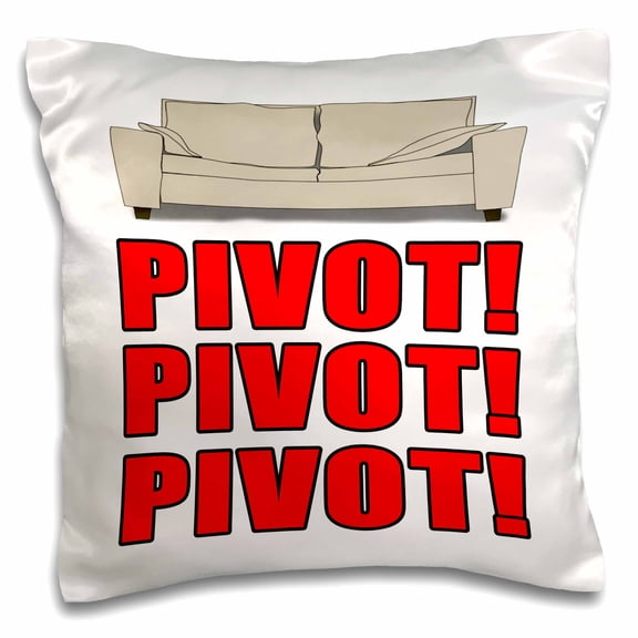 3dRose, Pivot Pivot Pivot Red, 16x16 inch Pillow Case