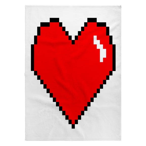 3dRose, Pixel Heart. Red., 22x30 Bath Hand Pool Towel