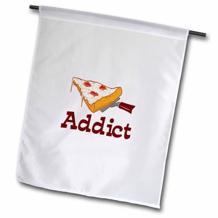 3dRose, Pizza Addict, 12 x 18 inch Garden Flag