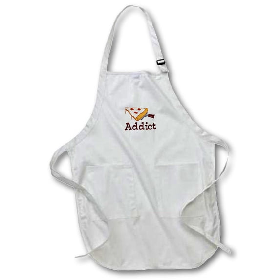 3dRose, Pizza Addict, Full Length Apron with Pockets 22w x 30l