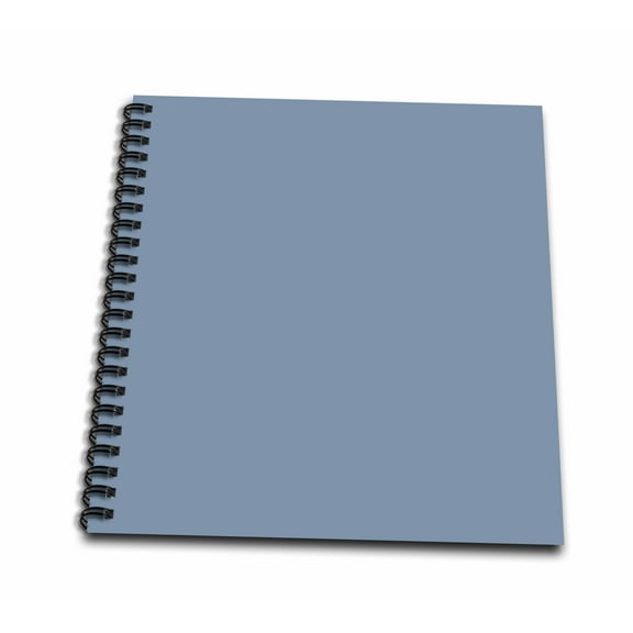 3dRose, Plain steel blue-grey - Bluish Gray - simple dark modern contemporary solid one single color, Drawing Book 8 x 8 inch