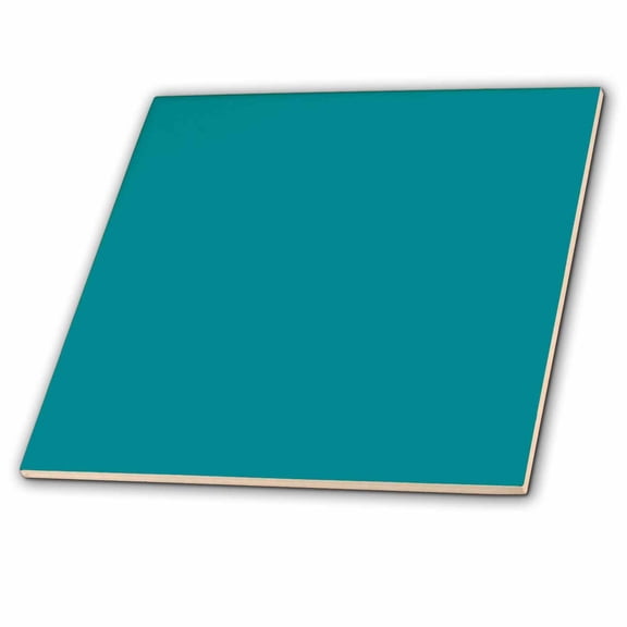 3dRose, Plain teal blue - simple modern contemporary solid one single color - turquoise blue-green, 6 Inch Ceramic Tile