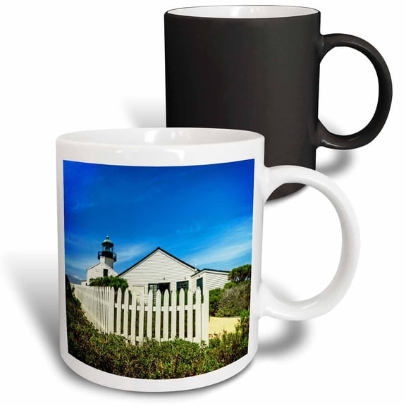 3drose, Point Loma Lighthouse, California, 11oz Magic Transforming Mug
