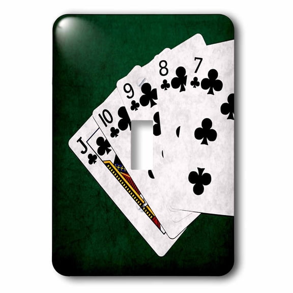 3dRose, Poker Hands Straight Flush Clubs, single toggle switch
