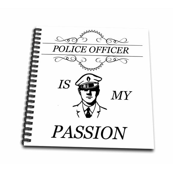 3dRose, Police Officer Is My Passion Man Quote Phrase Trendy Work, Mini Notepad 4 x 4 inch