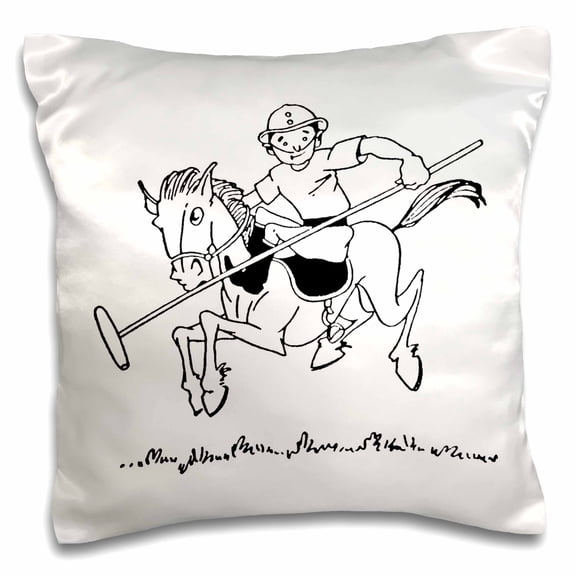 3dRose, Polo Player, 16x16 inch Pillow Case