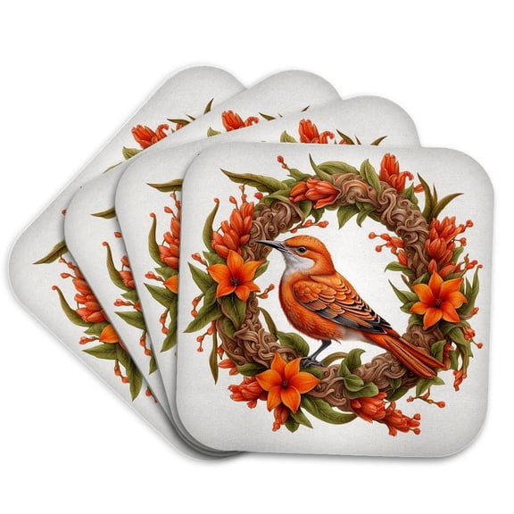 3drose, Pomegranate Autumn Botanical Art Cut Out, Set of 4 Coasters - Soft