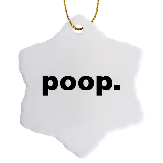3drose, Poop, 3 inch Snowflake Porcelain Ornament