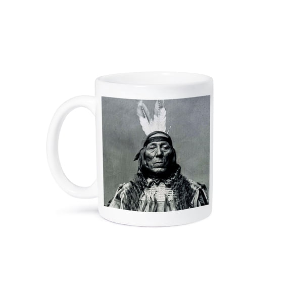 3dRose, Poor Wolf Lean Wolf Hidasta Indian Son of Buffalo Hide Tent Vintage, 11oz Mug