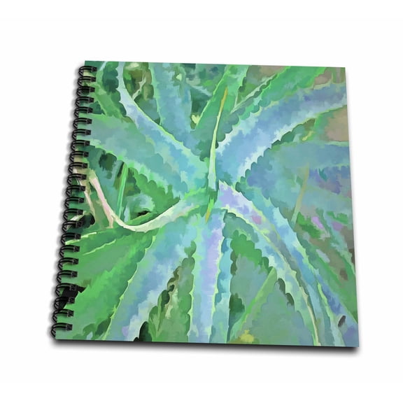 3dRose, Pop Art Grey Green Aloe, Mini Notepad 4 x 4 inch