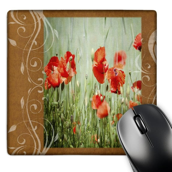 3dRose, Poppies on Green, MousePad