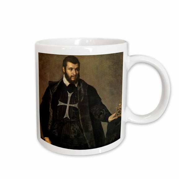 3drose, Portrait of a Knight of Malta, C. 1510-15 by Titian, 11oz Mug