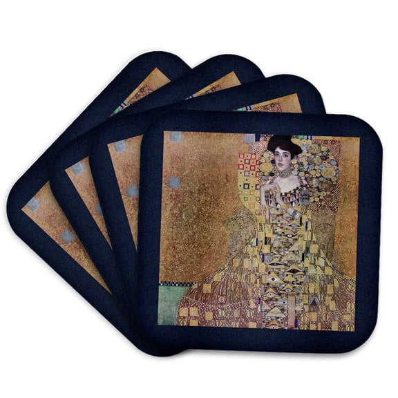 3dRose, Portriat of Adele Block-Bauer I by Gustav Klimt, Set of 4 Coasters - Soft