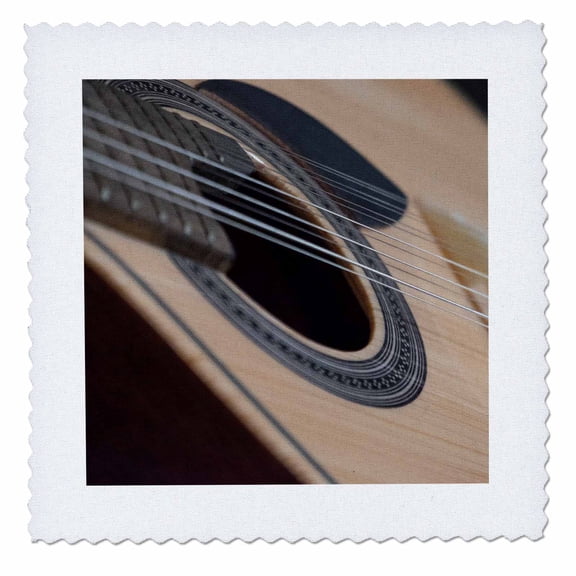 3dRose, Portugal, Coimbra. Close up of Fado musicians Portuguese guitar., 8x8 inch quilt square