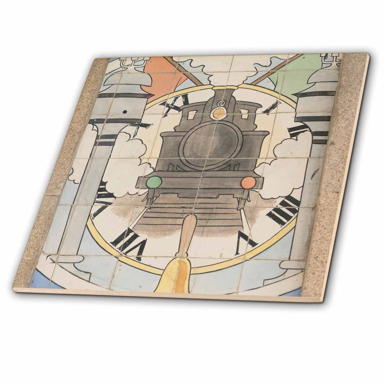 3dRose, Portugal, Oporto, azulejo murals in train station, 6 Inch Glass Tile