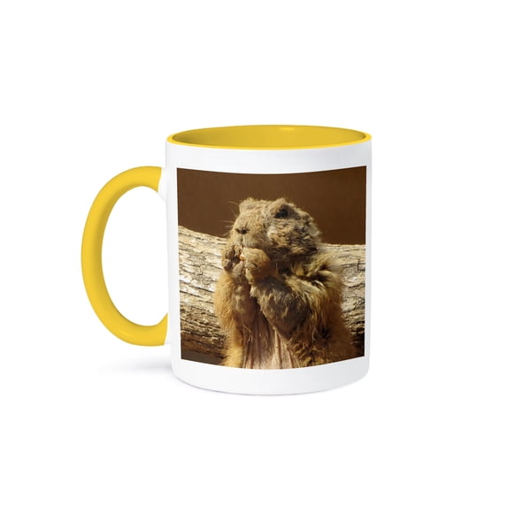 3dRose, Prairie dog, 15oz Two-Tone Yellow Mug