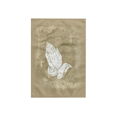 3dRose, Praying Hands with Crosses, Sepia and White, 15x22 Hand Towel