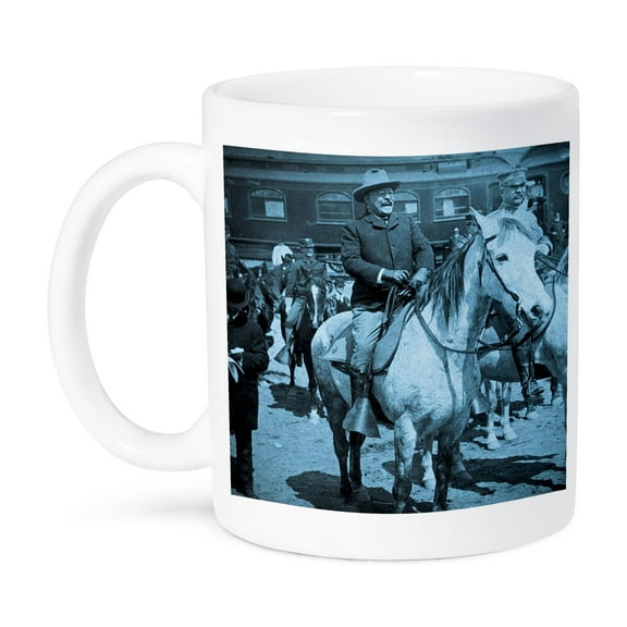 3dRose, President Teddy Roosevelt 1903 on Horseback in Yellowstone National Park, 15oz Mug