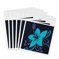 thumbnail image 1 of 3drose, Pretty Blue Hawaiian Flower on a Black Background, 6 Greeting Cards with Envelopes, 1 of 7