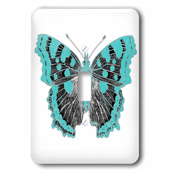 3dRose, Pretty Bright Blue Lacey Butterfly, single toggle switch