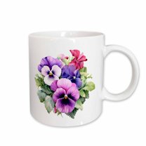 3drose, Pretty Pansy Flower Illustration, 11oz Mug