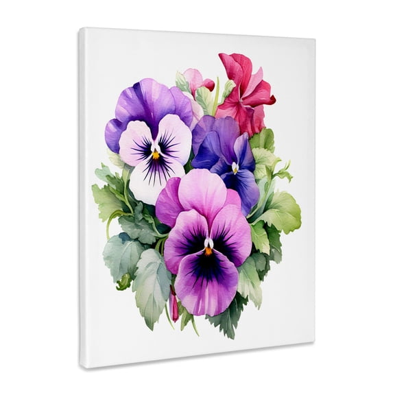 3dRose, Pretty Pansy Flower Illustration, Museum Grade Canvas Wrap 16x20