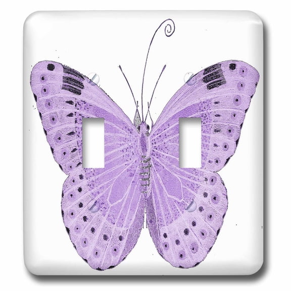 3dRose, Pretty Purple Butterfly, double toggle switch