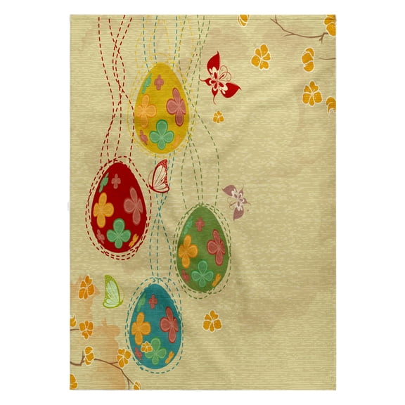 3dRose, Pretty Spring Eggs Butterflies Floral Easter Vector Design, 22x30 Bath Hand Pool Towel